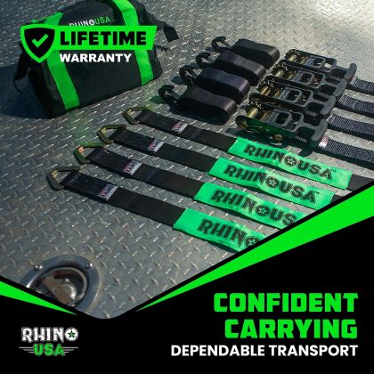 Rhino USA Heavy Duty Vehicle Tie Down Kit