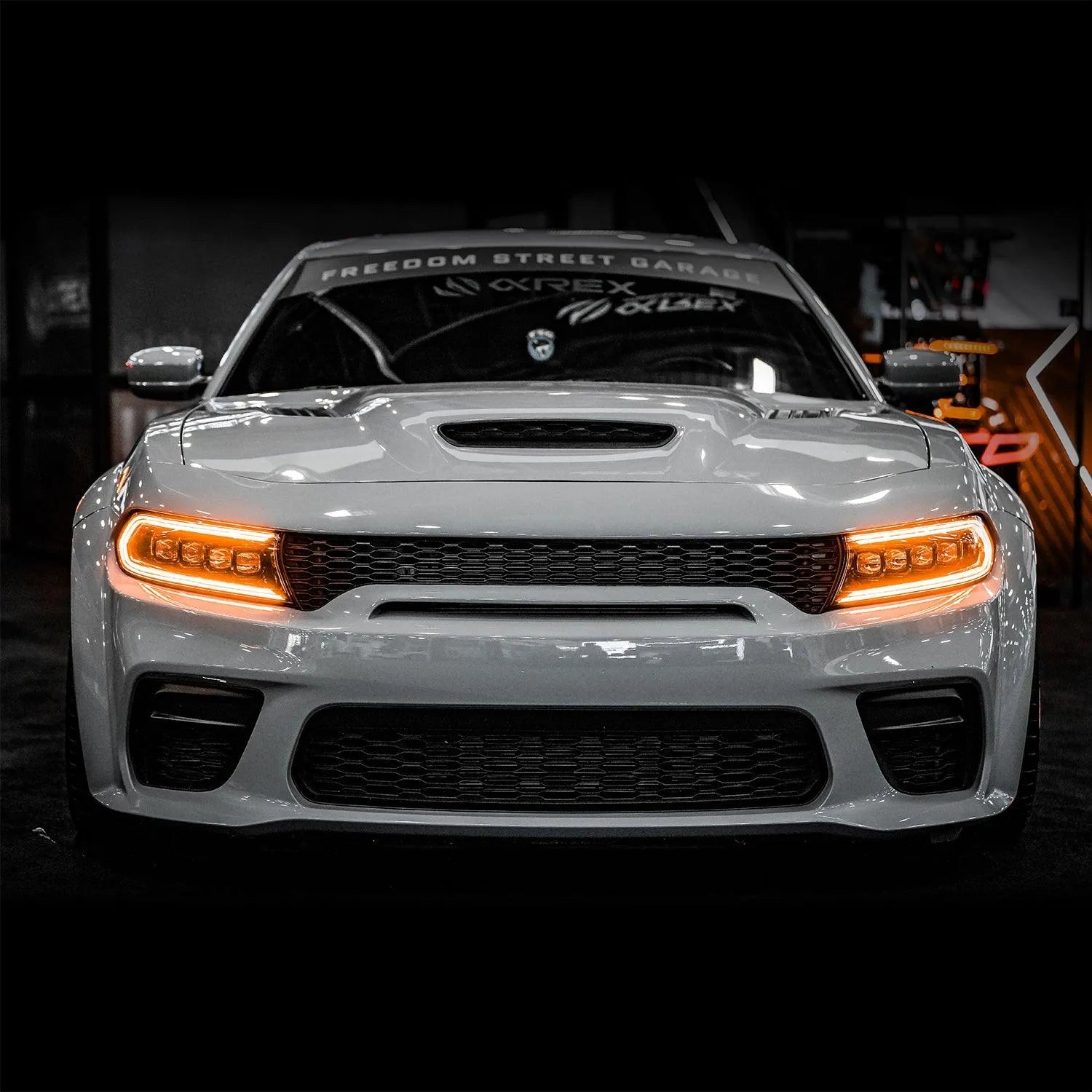 Alpharex 15-23 Dodge Charger NOVA-Series LED Projector Headlights Alpha-Black