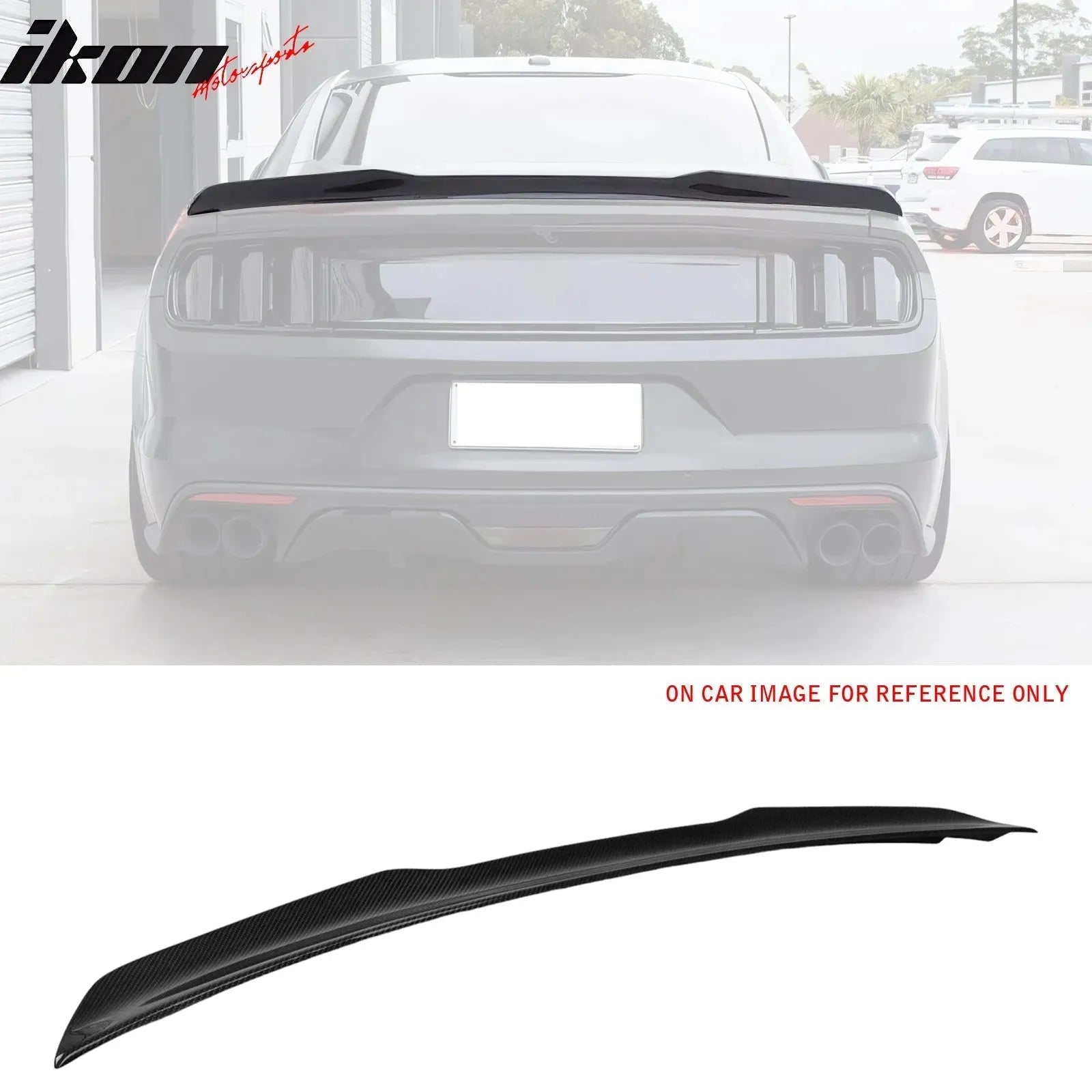 2015-2023 Ford Mustang Coupe Trunk Spoiler V Style Carbon Fiber Wing