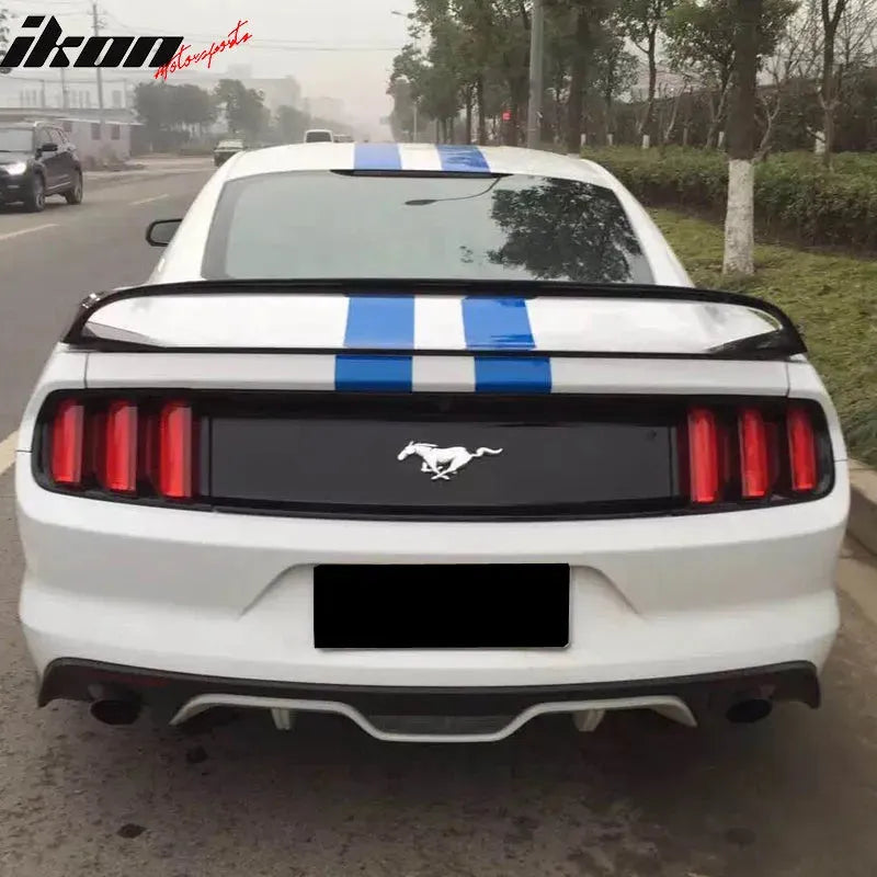 2015-2023 Ford Mustang GT350R Style Glossy Black Rear Spoiler Wing ABS