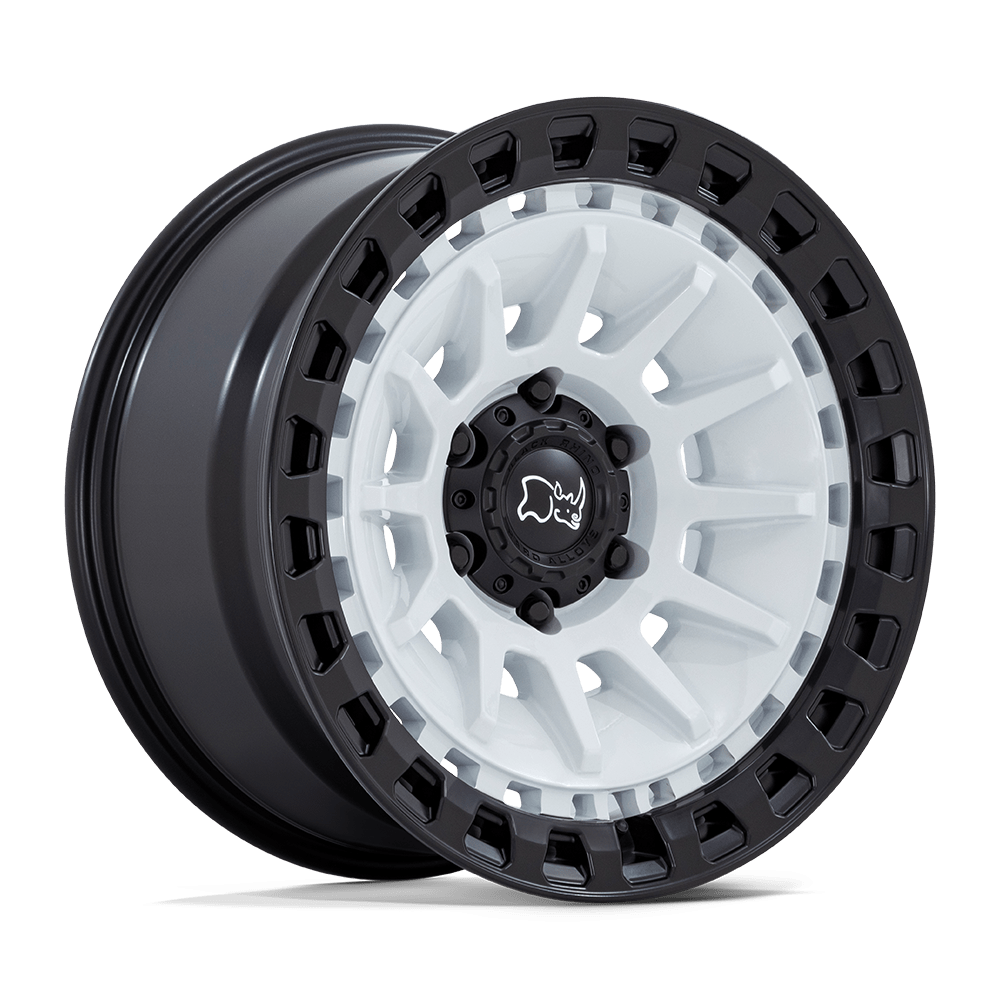 Black Rhino BARRAGE Gloss White On Matte Black 6x139.7 Wheels