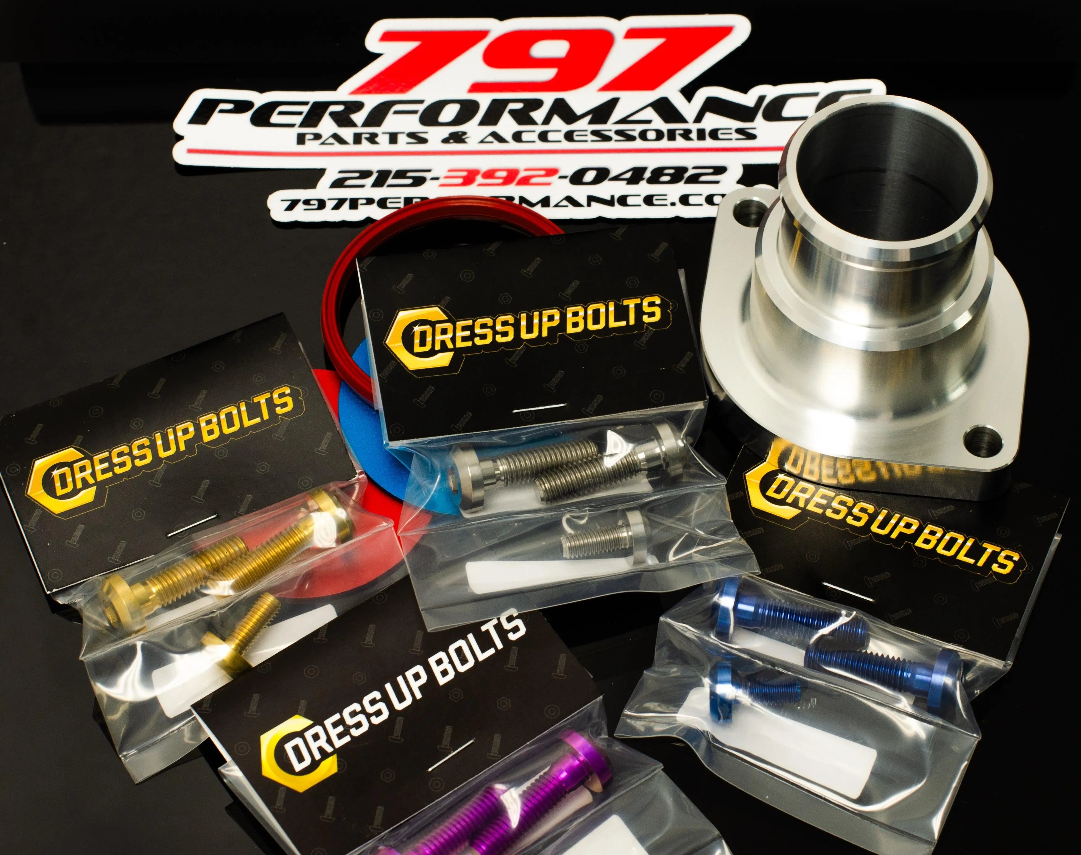 5.7 / 6.4 Hemi Thermostat Appearence Kit with Stanke Billet Thermostat Housing and Dress up bolts