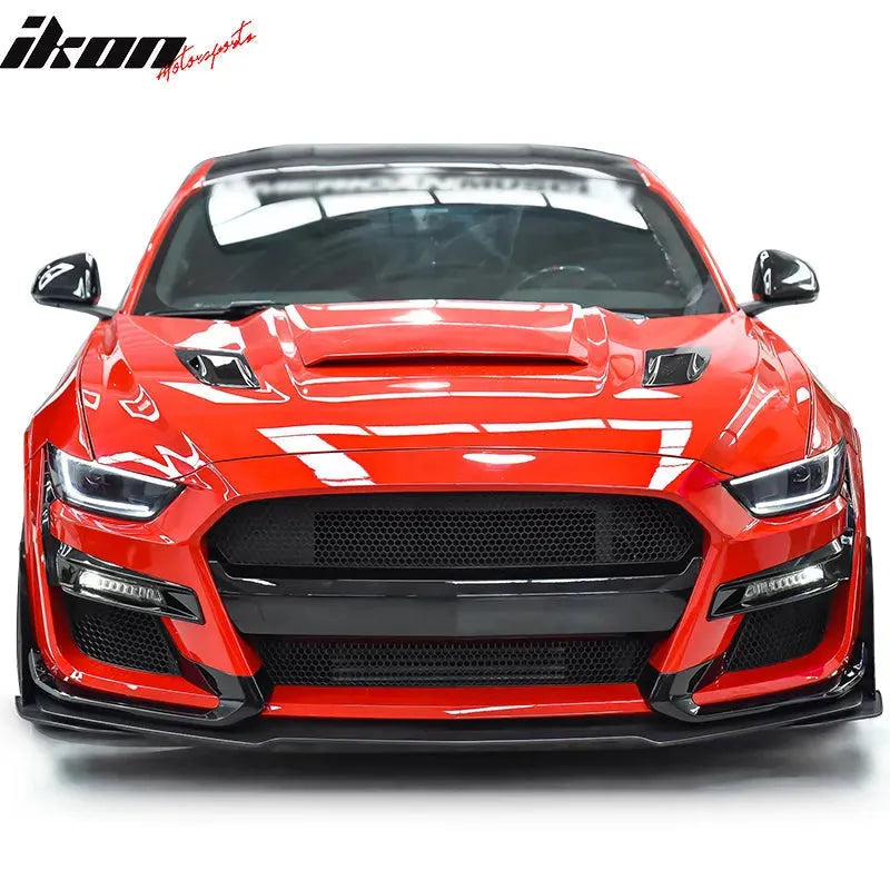 2015-2017 Ford Mustang GT500 Style Unpainted Black Front Bumper Lip PP