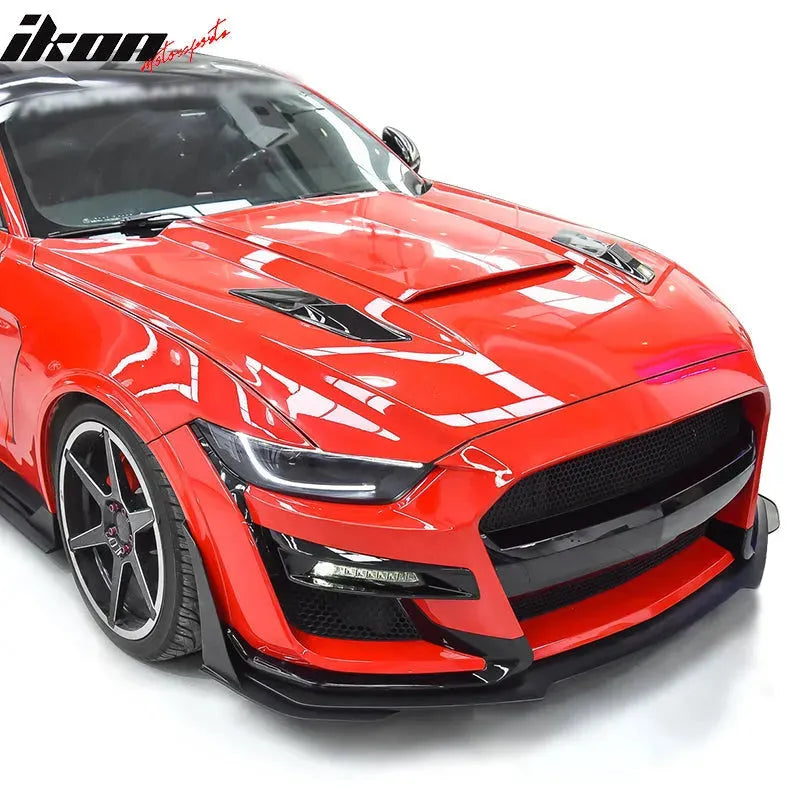 2015-2017 Ford Mustang GT500 Style Unpainted Black Front Bumper Lip PP