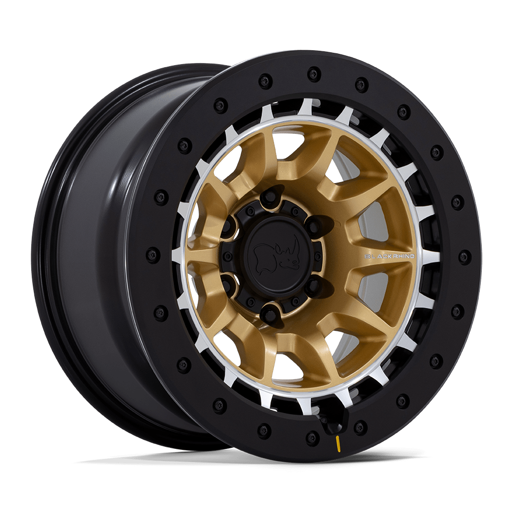 Black Rhino TUSK Matte Gold W/ Machined Ring 6x139.7 Wheels - product view 4