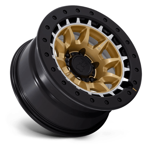 Black Rhino TUSK Matte Gold W/ Machined Ring 6x139.7 Wheels - product view 2