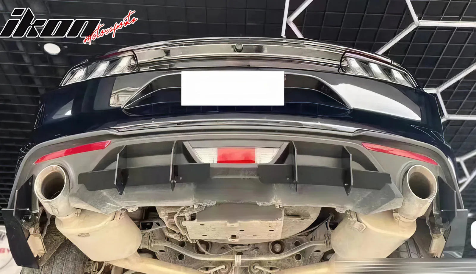 2018-2021 Ford Mustang EcoBoost Gloss Black Rear Bumper Diffuser ABS