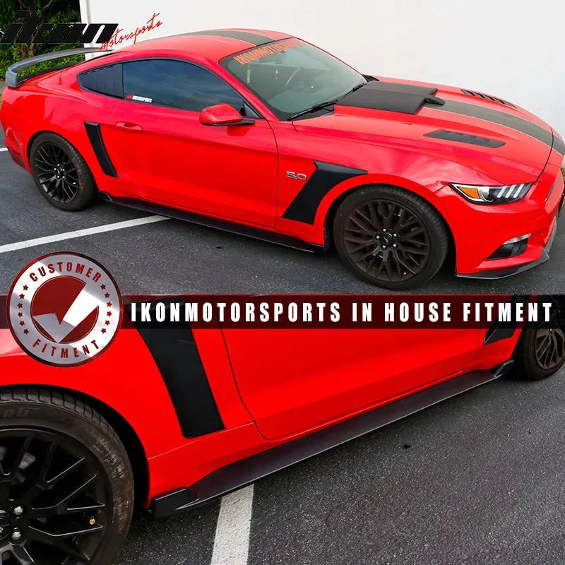2015-2023 Ford Mustang 2 Fin Style Side Skirt Rocker Panel Extension