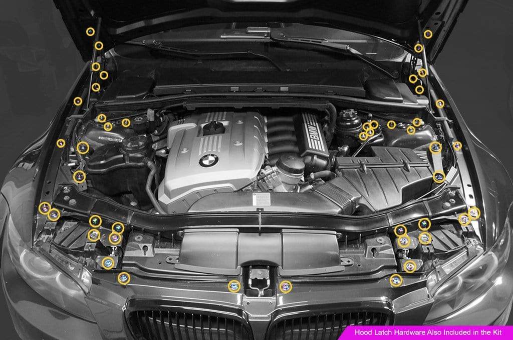 BMW 328i (2006-2013) Titanium Engine Bay Kit