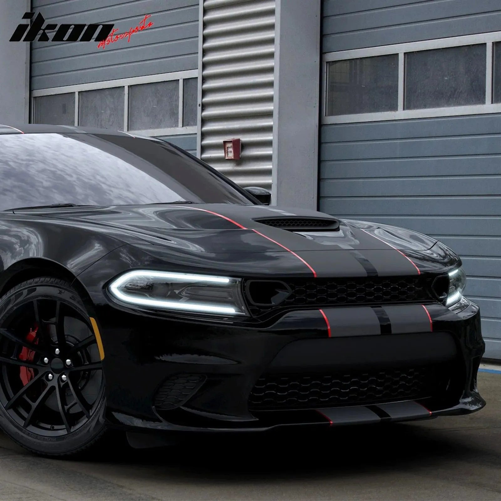 Ikon Motorsports 2015-2023 Dodge Charger 19 SRT Hellcat Front Bumper Conversion Kit PP