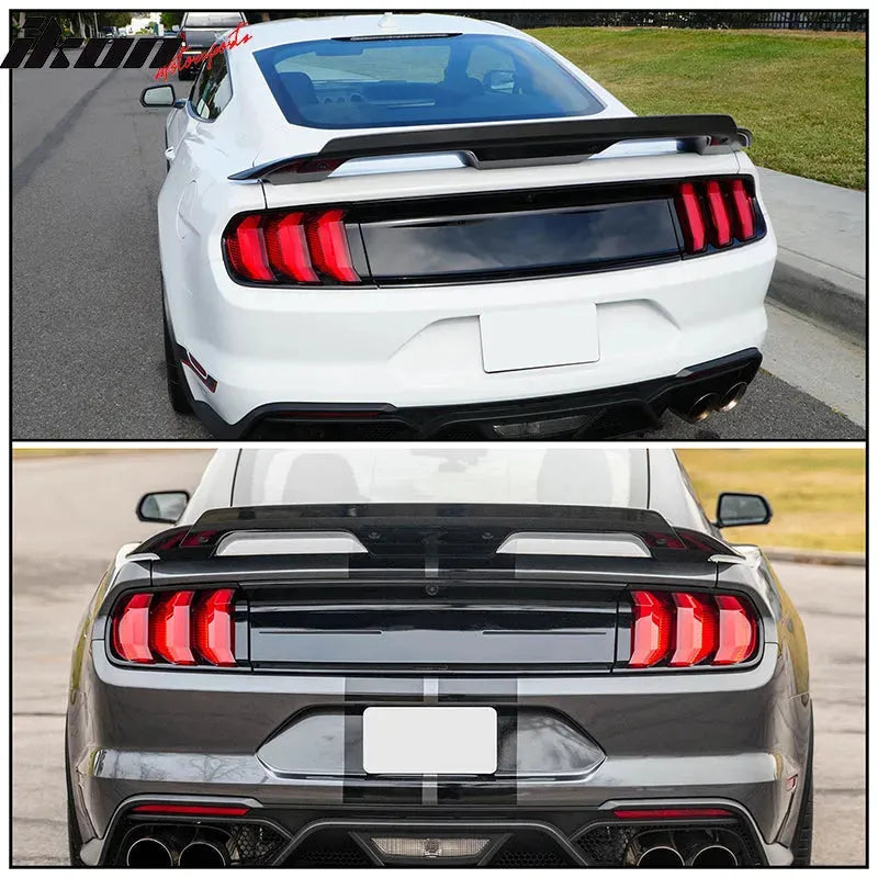 2015-2023 Ford Mustang GT500 Gloss Black Trunk Spoiler Gurney Flap ABS
