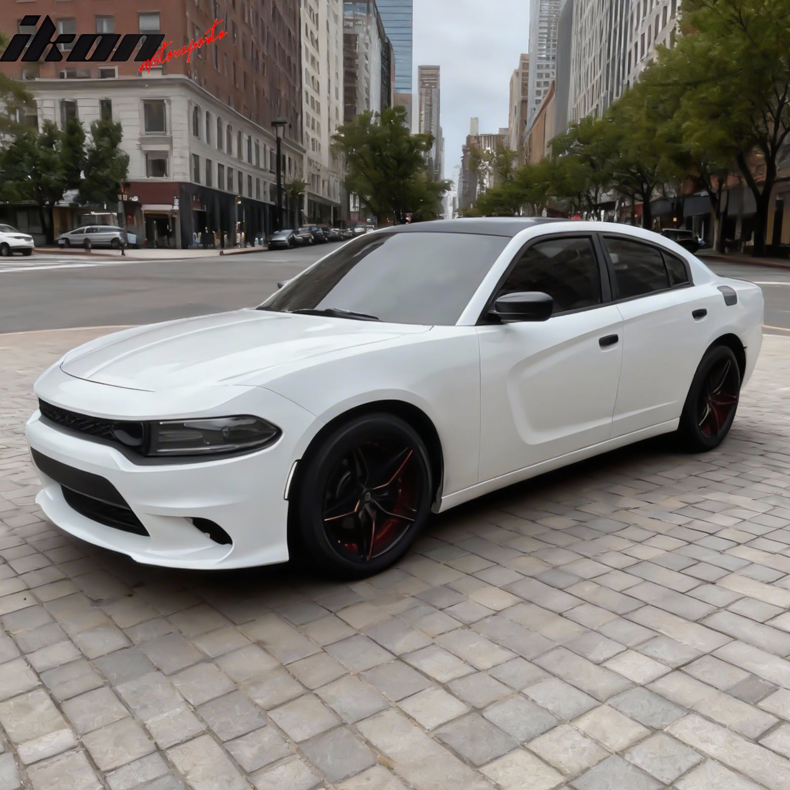 Ikon Motorsports 2015-2023 Dodge Charger SRT Hellcat Style Car Front Bumper Cover PP