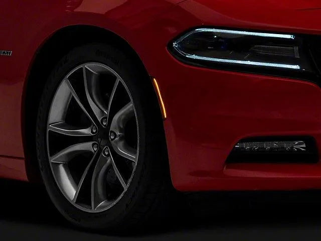 Raxiom Axial Series LED Side Marker Lights; Front and Rear; Smoked (15-23 Charger)