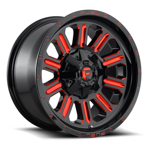 Fuel HARDLINE Gloss Black Red Tinted Clear 6x139.7 Wheels - product view 1