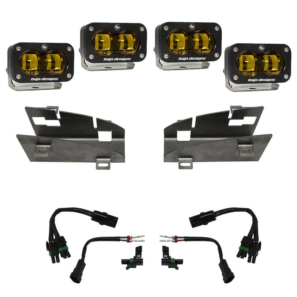 Baja Designs Dodge/Ram Dual S2 SAE Fog Pocket Light Kit - Ram 2019-23 1500 Rebel; 2021-23 1500 TRX & RHO