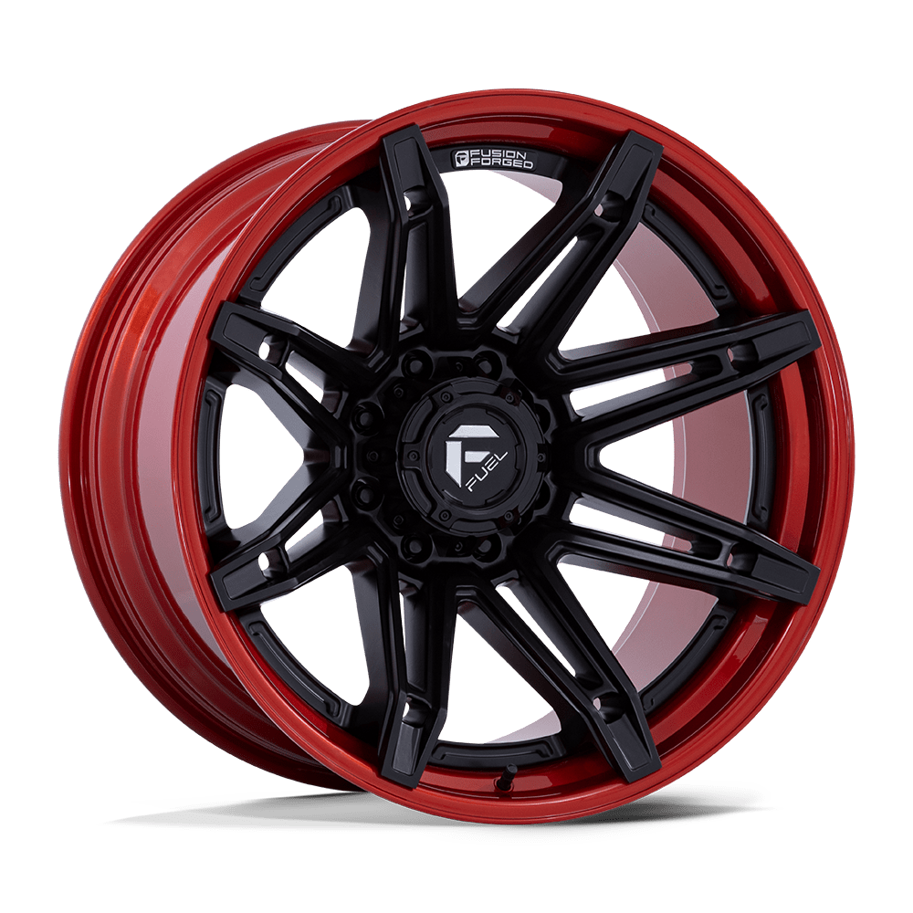 Fuel BRAWL Matte Black W/ Candy Red Lip 6x139.7 Wheels - product view 4