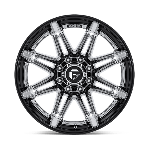 Fuel BRAWL Chrome W/ Gloss Black Lip 6x139.7 Wheels - product view 3