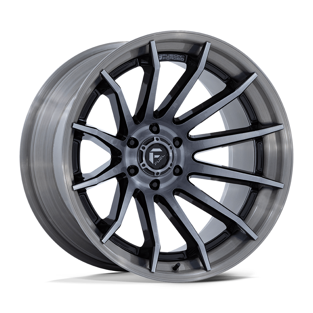 Fuel BURN Gloss Black Brushed Dark Tint 6x139.7 Wheels - product view 4