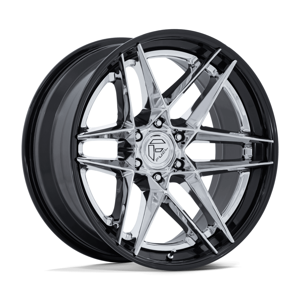 Fuel Flight Chrome W Gloss Black Lip Wheel 6x139.7