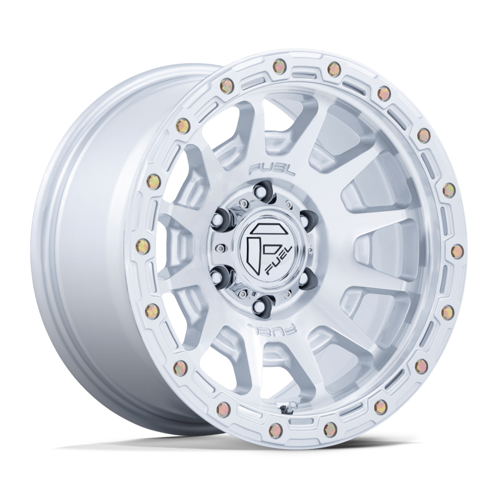 Fuel FORTRESS Gloss Silver W/ Machined Face 6x139.7 Wheels - product view 4