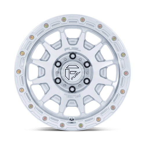 Fuel FORTRESS Gloss Silver W/ Machined Face 6x139.7 Wheels - product view 3