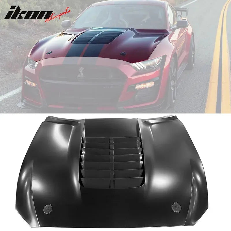 2015-2017 Ford Mustang GT500 Style Black Front Hood Cover Aluminum
