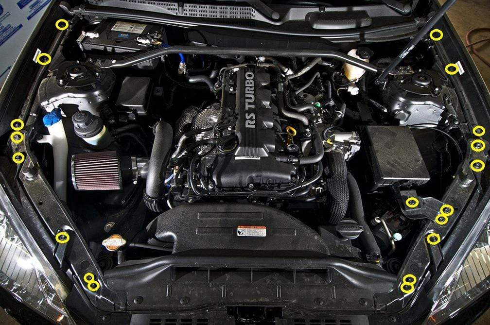 Hyundai Genesis Coupe (2009-2016) Titanium Partial Engine Bay Kit