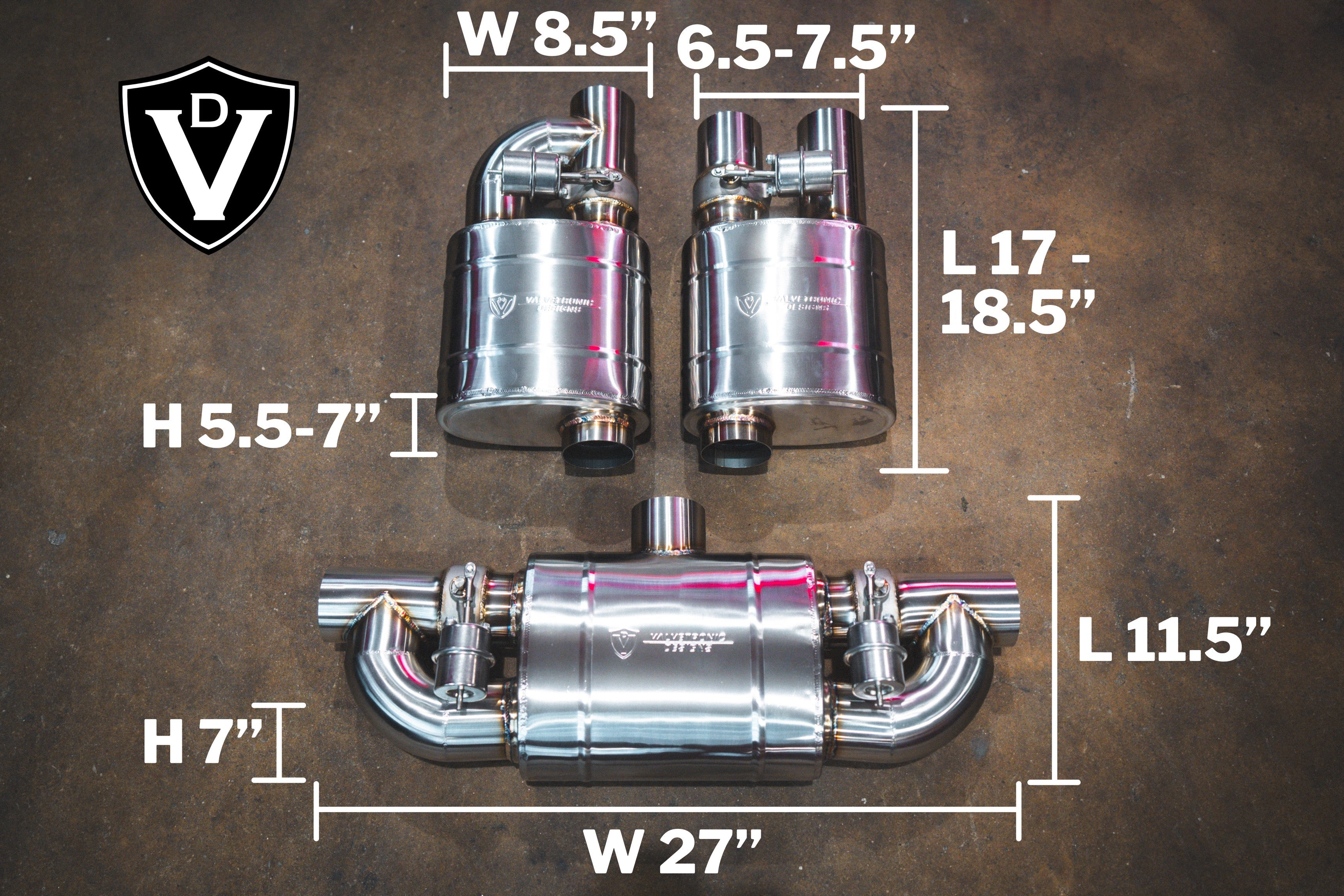 Valvetronic Designs UNIVERSAL VALVED MUFFLER KIT