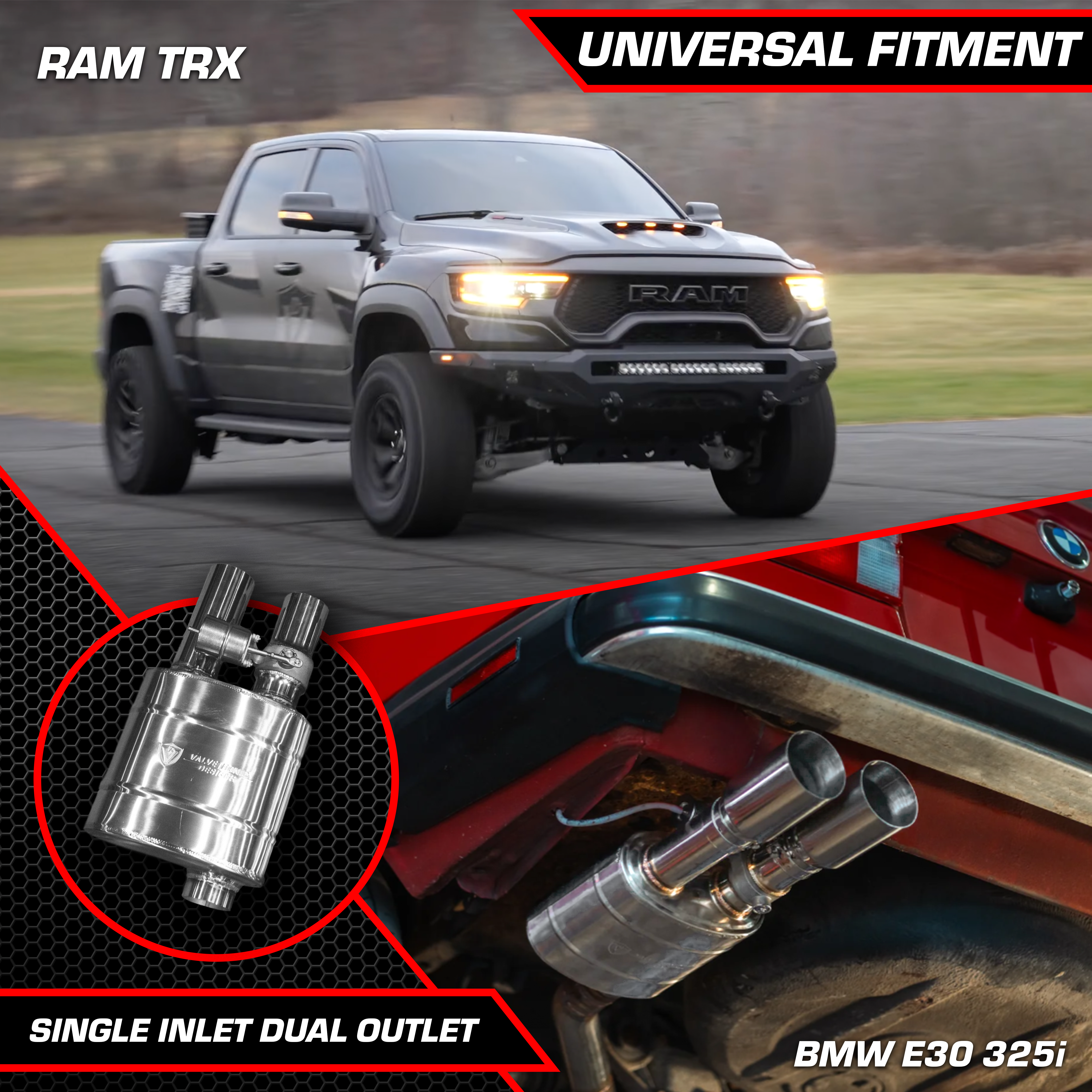 Valvetronic Designs UNIVERSAL VALVED MUFFLER KIT