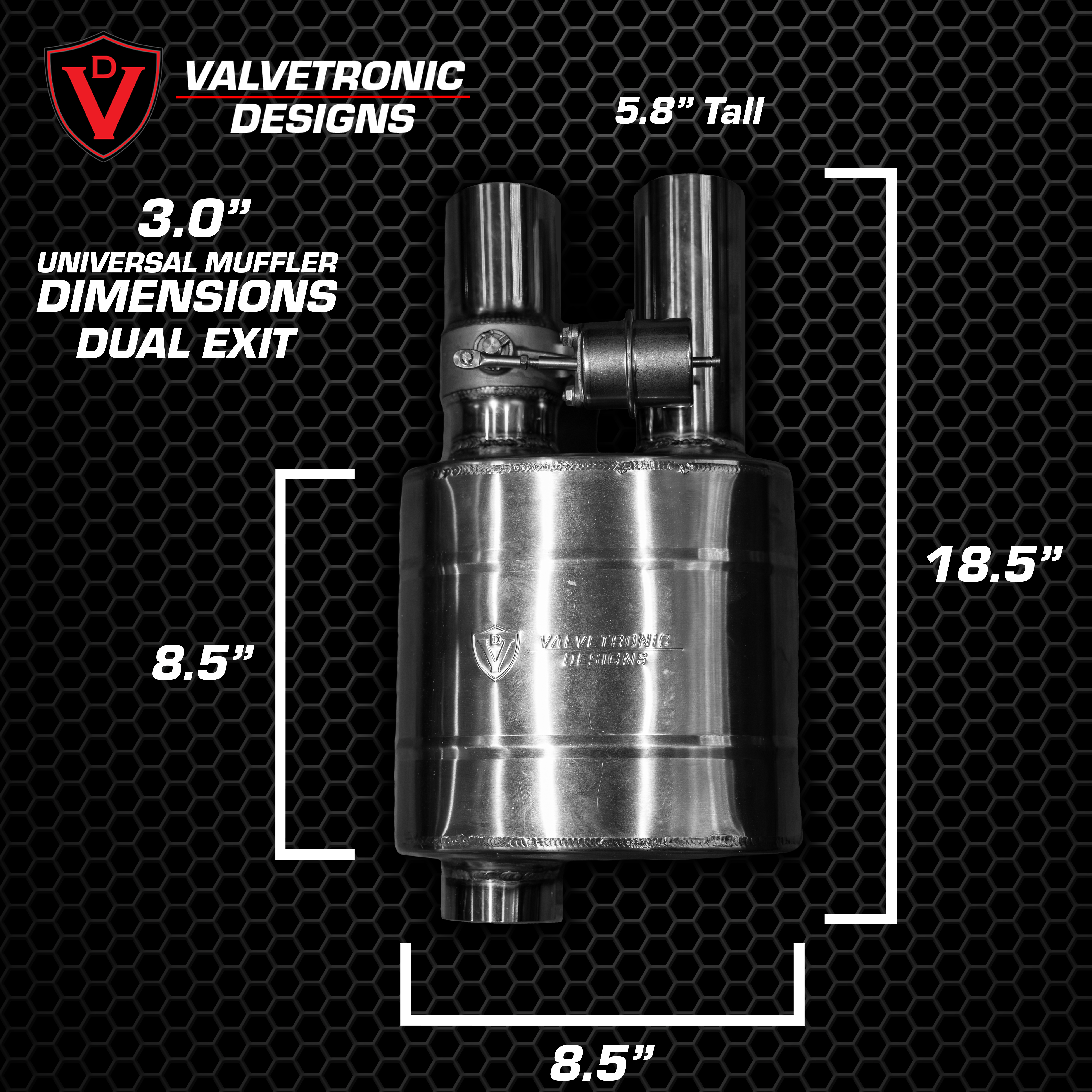 Valvetronic Designs UNIVERSAL VALVED MUFFLER KIT