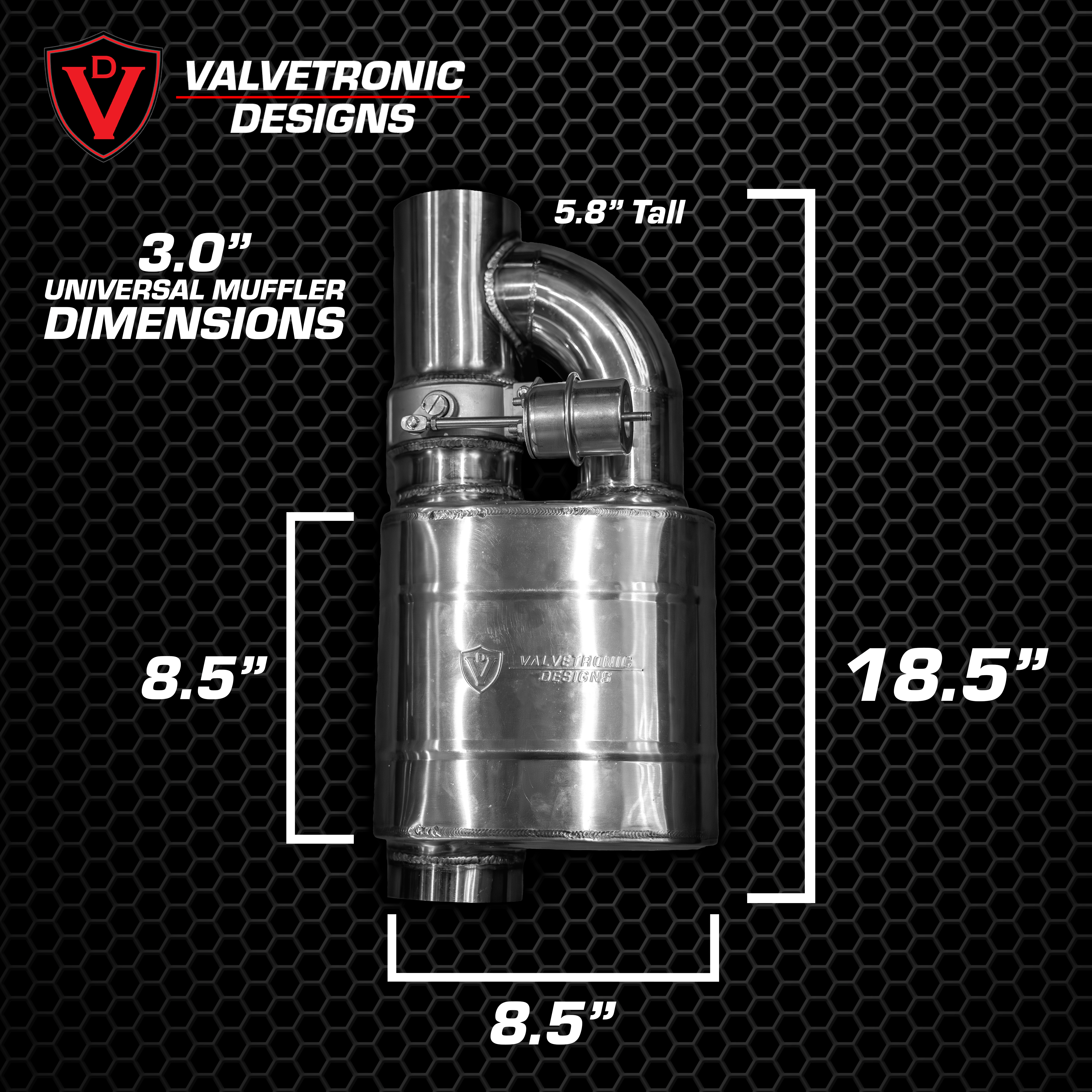 Valvetronic Designs UNIVERSAL VALVED MUFFLER KIT