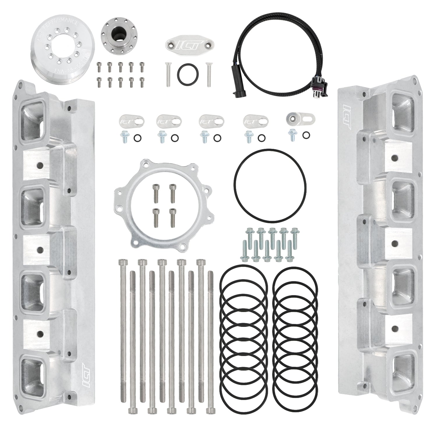 ICT Billet Hellcat Supercharger to LS3 Head Adapter Kit