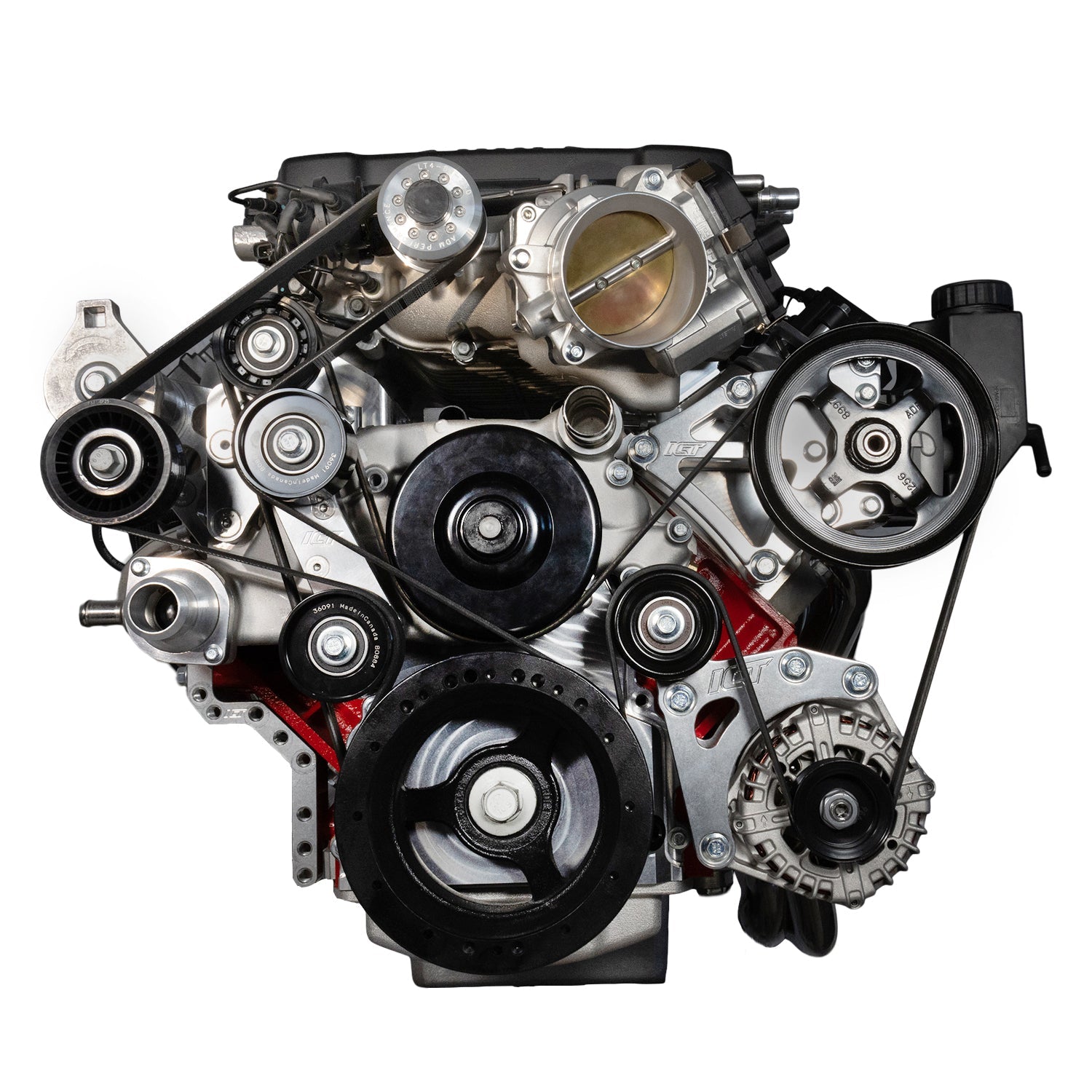 ICT Billet Corvette LT4 Supercharger to LS3 LSA Square Port Head Adapter Kit