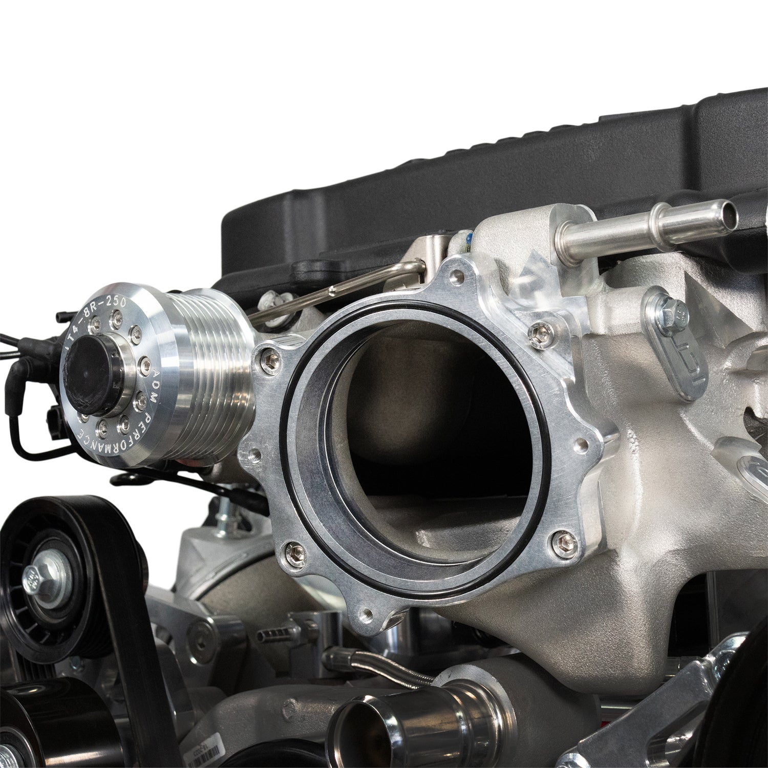 ICT Billet Corvette LT4 Supercharger to LS3 LSA Square Port Head Adapter Kit
