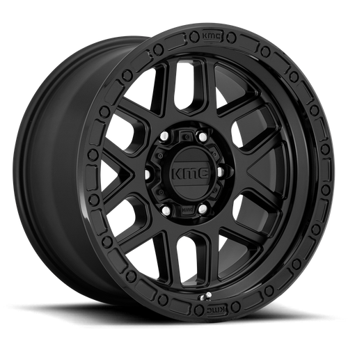 KMC MESA Satin Black W/ Gloss Black Lip 6x139.7 Wheels - product view 1