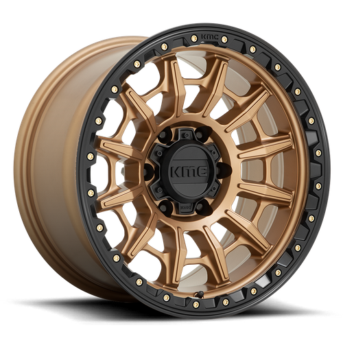 KMC CARNAGE Matte Bronze W/ Black Lip 6x139.7 Wheels - product view 1
