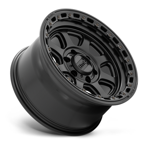 KMC CHASE Satin Black W/ Gloss Black Lip 6x139.7 Wheels - product view 2