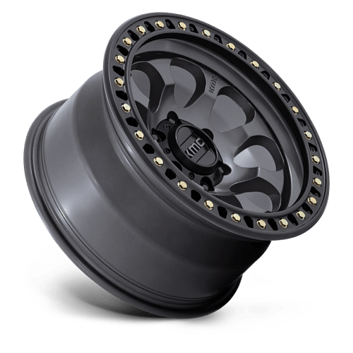 KMC RIOT SBL Anthracite W/ Satin Black Lip 6x139.7 Wheels - product view 2