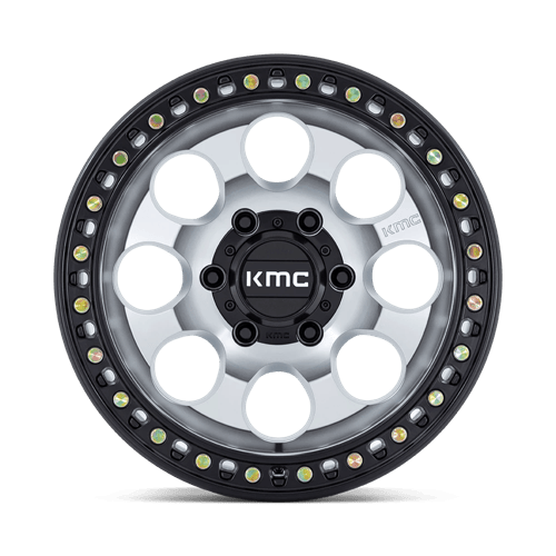 KMC RIOT SBL Machined W/ Satin Black Lip 6x139.7 Wheels - product view 3