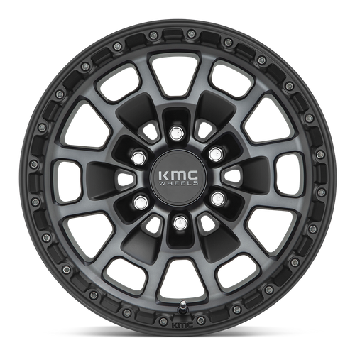 KMC SUMMIT Satin Black W/ Gray Tint 6x139.7 Wheels - product view 3
