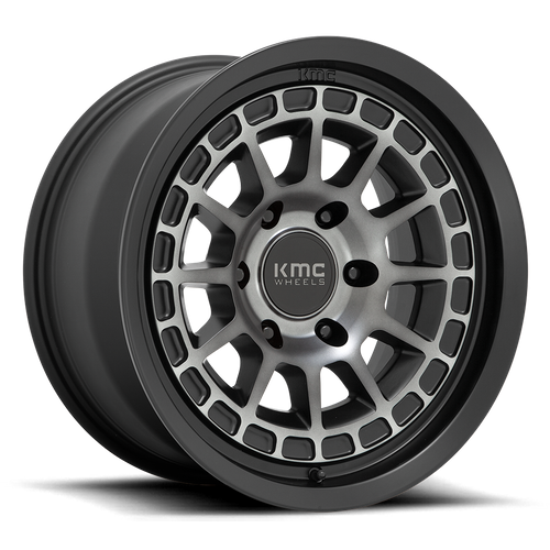 KMC CANYON Satin Black W/ Gray Tint 6x139.7 Wheels - product view 1