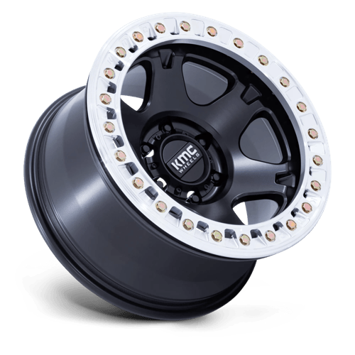 KMC VI BEADLOCK Satin Black W/ Machined Ring 6x139.7 Wheels - product view 2