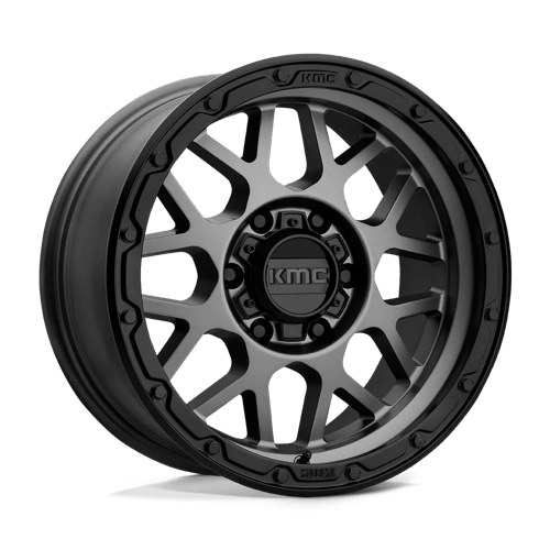KMC GRENADE OFF-ROAD Matte Gray W/ Matte Black Lip 6x139.7 Wheels - product view 1