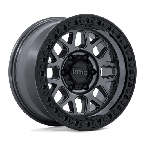 KMC GRS Gloss Gunmetal W/ Gloss Black 6x139.7 Wheels - product view 1