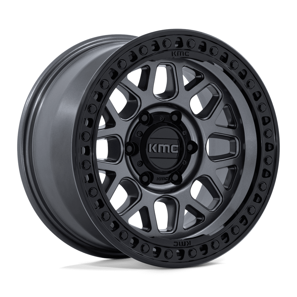 KMC GRS Gloss Gunmetal W/ Gloss Black 6x139.7 Wheels - product view 4