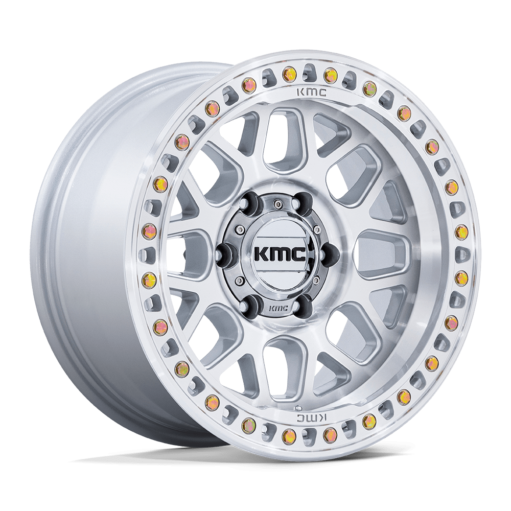 KMC GRS Gloss Silver W/ Machined Face 6x139.7 Wheels - product view 4