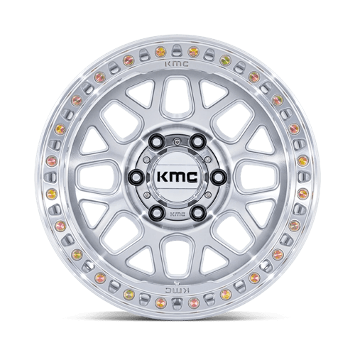 KMC GRS Gloss Silver W/ Machined Face 6x139.7 Wheels - product view 3