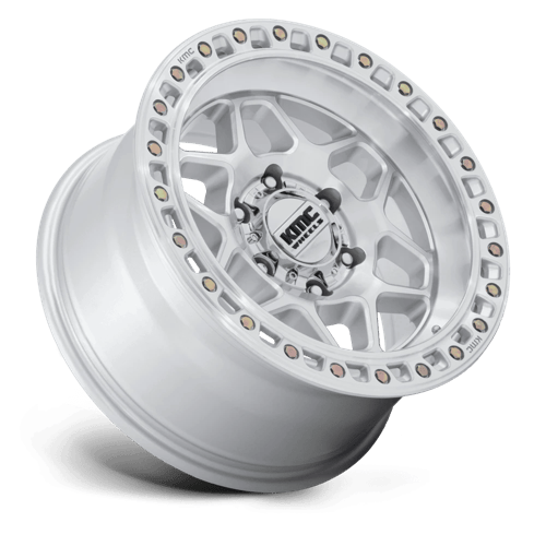 KMC TORX Gloss Silver W/ Machined Face 6x139.7 Wheels - product view 2