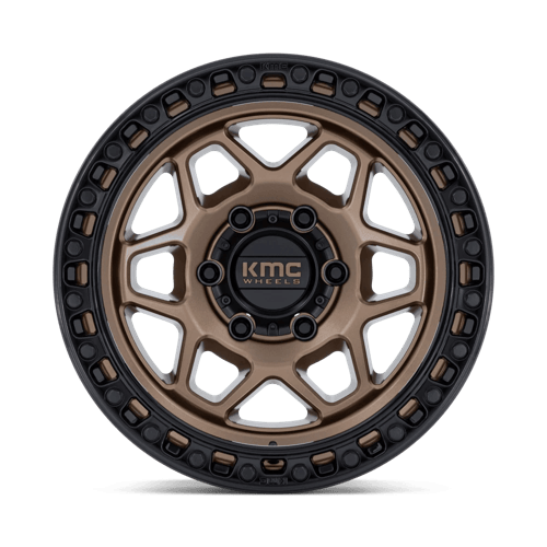 KMC TORX Matte Bronze W Gloss Black Lip 6x139.7 Wheels - product view 3