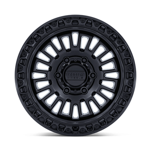 KMC AZTEC Matte Black W/ Gloss Black Lip 6x139.7 Wheels - product view 3